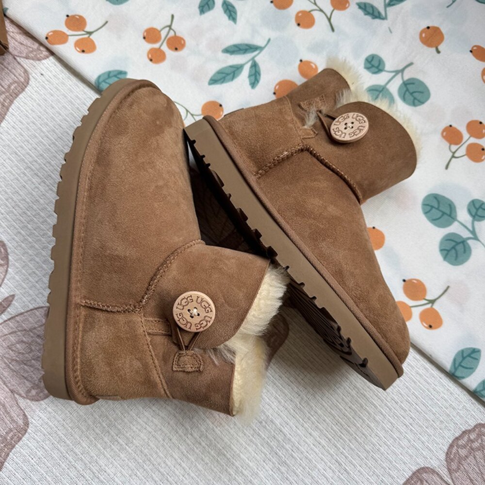 UGG Mini Bailey Button Crystals Chestnut Boots - … - image 8